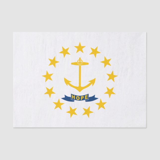 Papier Mousseline Drapeau de l'État de Rhode Island (Recto)