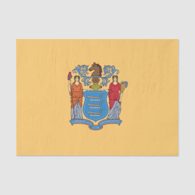 Papier Mousseline Drapeau de l'État du New Jersey (Recto)