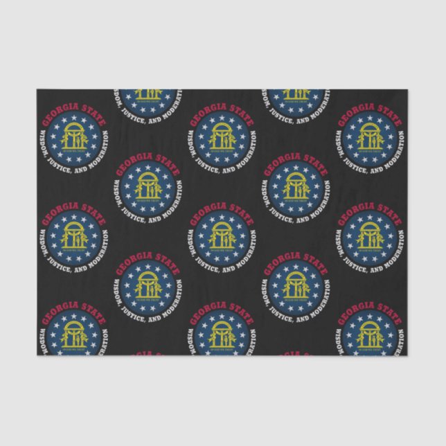 PAPIER MOUSSELINE DRAPEAU DE L'ÉTAT GEORGIA PEACH (Recto)