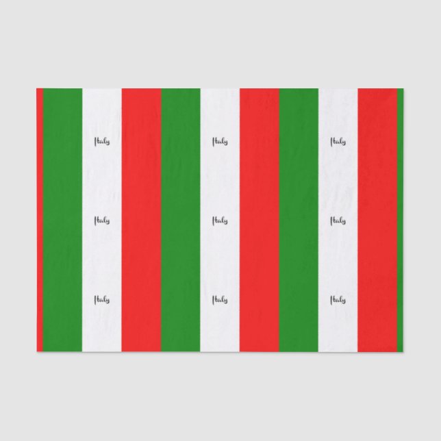 Papier Mousseline Drapeau de l'Italie, étiqueté (Recto)