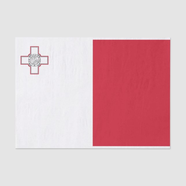 Papier Mousseline Drapeau de Malte (Recto)