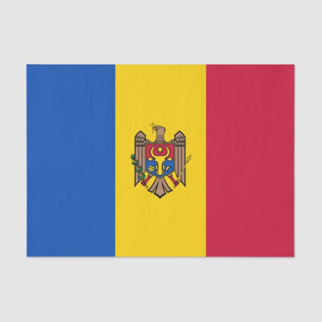 Papier Mousseline Drapeau de Moldova (Recto)
