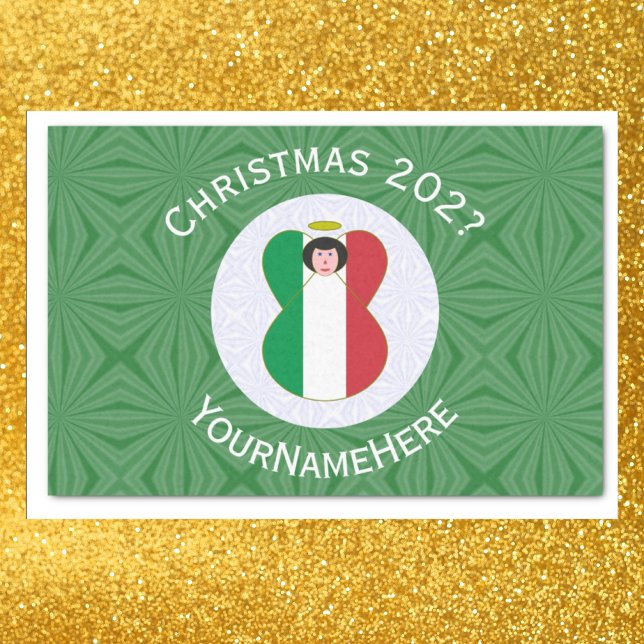 Papier Mousseline Drapeau de Noël Angel italien Personnalisé (Créateur téléchargé)