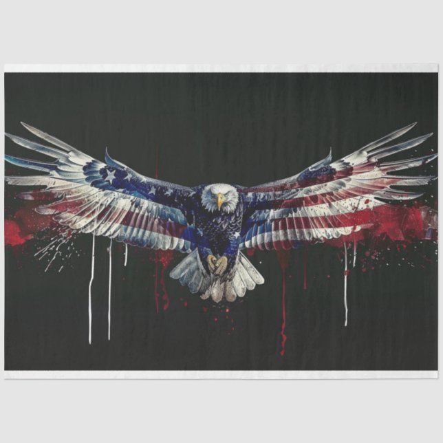 Papier Mousseline Drapeau de rue Eagle Peinture Découpage (Recto)