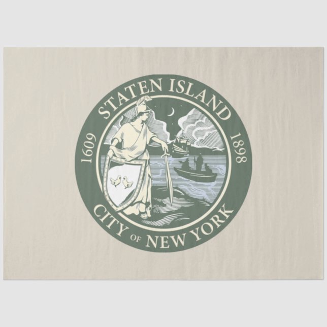Papier Mousseline Drapeau de Staten Island (district de New York) (Recto)