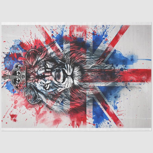 Papier Mousseline Drapeau de tête de lion britannique (Recto)