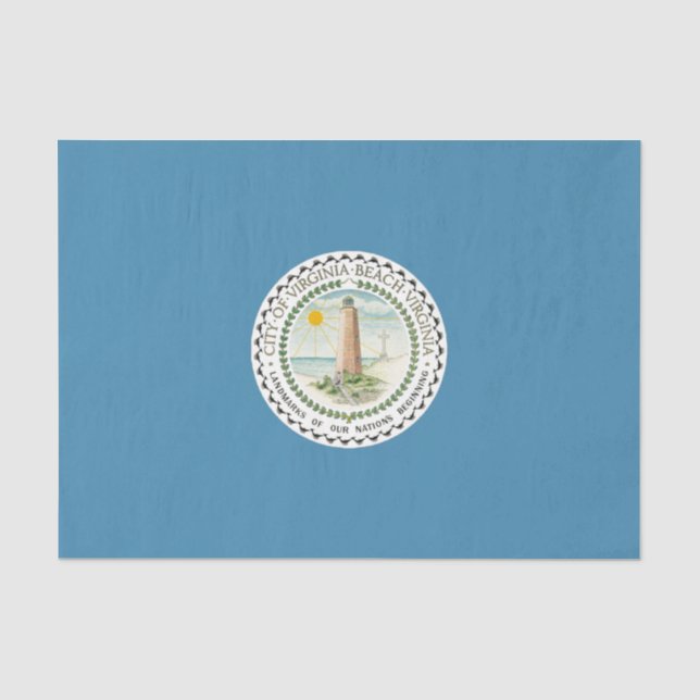 Papier Mousseline Drapeau de Virginia Beach (Virginie, USA) (Recto)