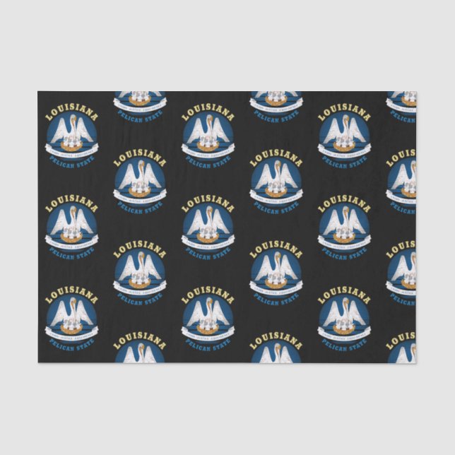PAPIER MOUSSELINE DRAPEAU D'ÉTAT LOUISIANA PELICAN (Recto)