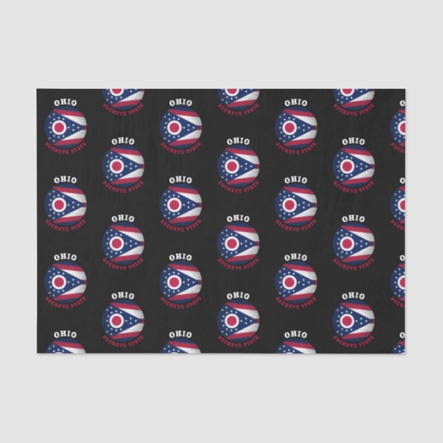 PAPIER MOUSSELINE DRAPEAU D'ÉTAT OHIO BUCKEYE (Recto)