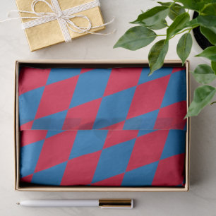 Papier Mousseline Drapeau diamant Bavière bleu et rouge Motif