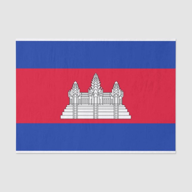 Papier Mousseline Drapeau du Cambodge patriotique (Recto)
