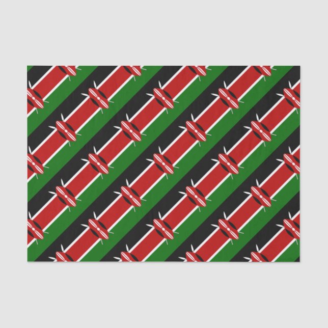 Papier Mousseline Drapeau du Kenya Massaï Bendera ya Kenya (Recto)