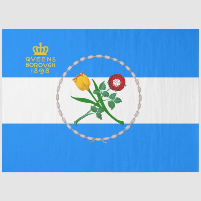 Papier Mousseline Drapeau du Queens (arrondissement de New York) (Recto)