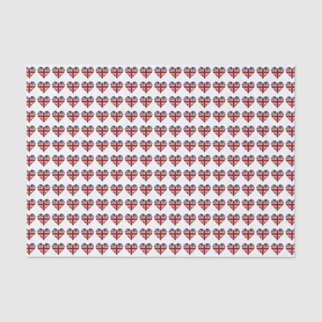 Papier Mousseline Drapeau en forme de coeur d'Union Jack (Recto)