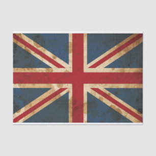 Papier Mousseline Drapeau grunge souillé d'Union Jack R-U