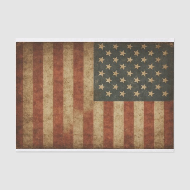 Papier Mousseline Drapeau Grungy USA (Recto)