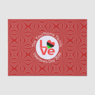 Papier Mousseline Drapeau LOVE lettres rouges afro-américain Personn