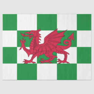 Papier Mousseline Drapeau mystique de dragon celtique rouge du Pays