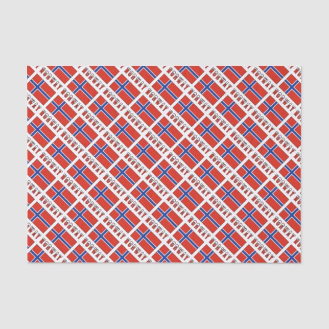Papier Mousseline Drapeau norvégien en mosaïque (Recto)