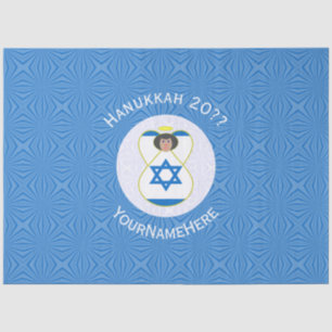 Papier Mousseline Drapeau personnalisé de Hanoucca d'ange israélien
