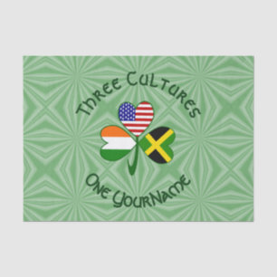 Papier Mousseline Drapeau personnalisé du trèfle américano-irlandais