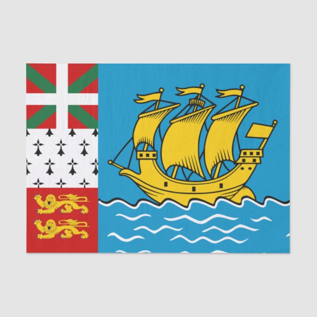 Papier Mousseline Drapeau Saint-Pierre-et-Miquelon (Recto)