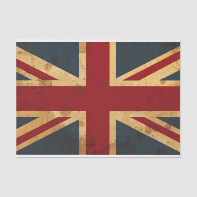 Papier Mousseline Drapeau souillé d'Union Jack R-U (Recto)