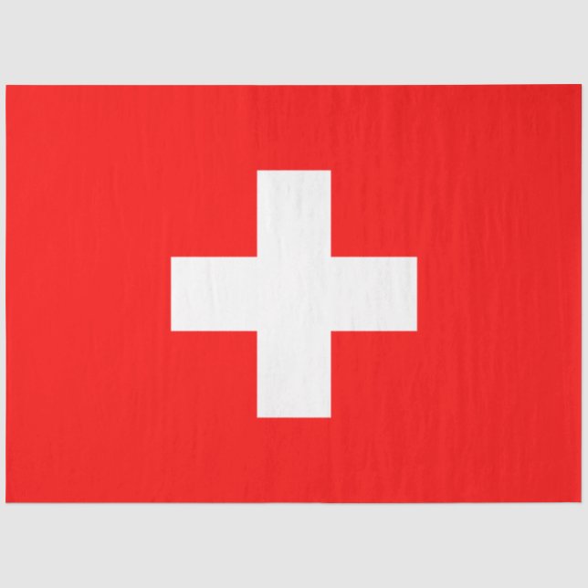 Papier Mousseline Drapeau suisse (Suisse) Papier de tissus (Recto)