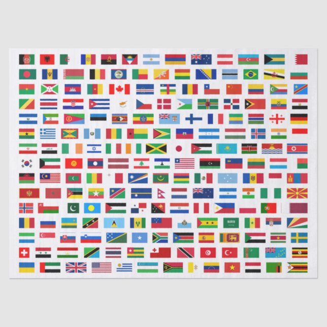 Papier Mousseline Drapeaux mondiaux (Recto)