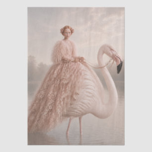Papier Mousseline Dreamy Flamingo Princess Art Print Surreal Blush