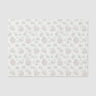Papier Mousseline Dreamy Rose Floral Stripe Découpage Vert Romantiqu