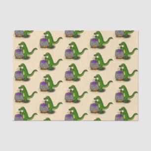 Papier Mousseline Drôle alligator vert cuisine dessin animé