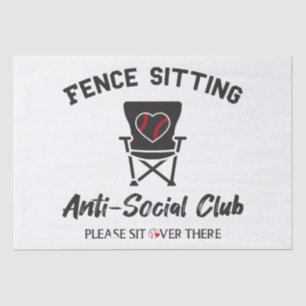 Papier Mousseline Drôle clôture assis Anti Social Club Baseball Soft