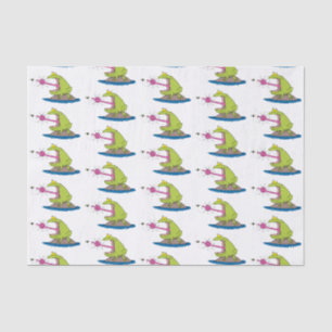 Papier Mousseline Drôle dessin animé de grenouille et mouche