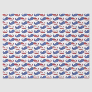 Papier Mousseline Drôle Motif de Moustache patriotique