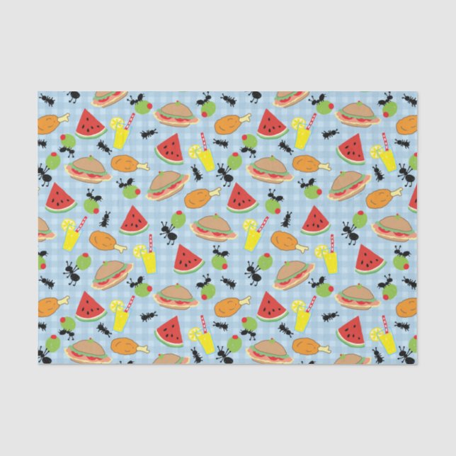 Papier Mousseline Drôle Motif de pique-nique (Recto)