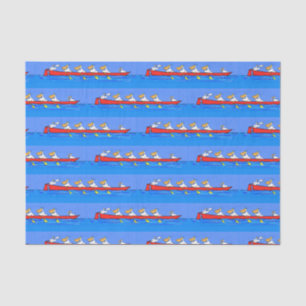 Papier Mousseline Drôle pélicans rameurs dessin animé