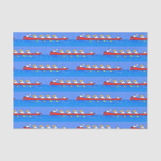 Papier Mousseline Drôle pélicans rameurs dessin animé (Recto)