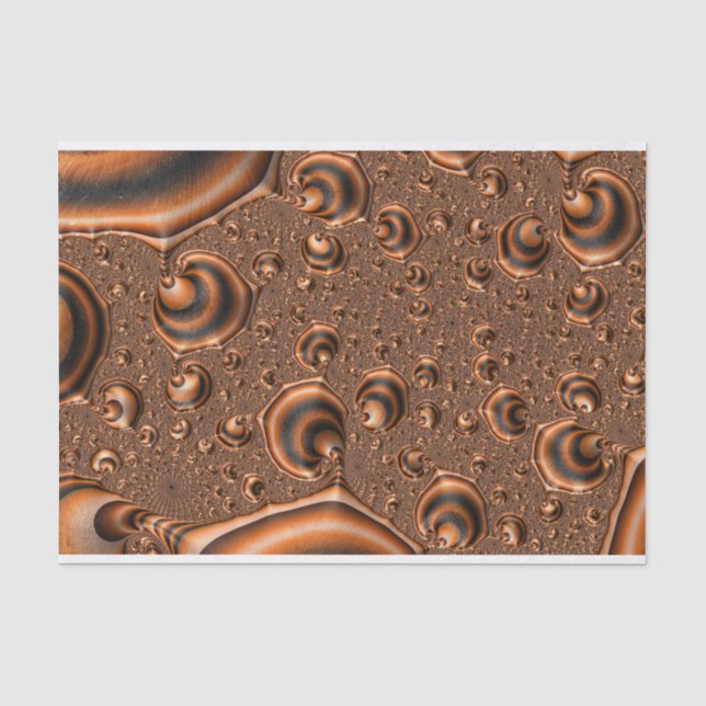 Papier Mousseline Drôle Trippy Spiraling Orange Black Fractal Art (Recto)