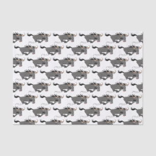 Papier Mousseline Drôle wildebeest tourner dessin animé illustration