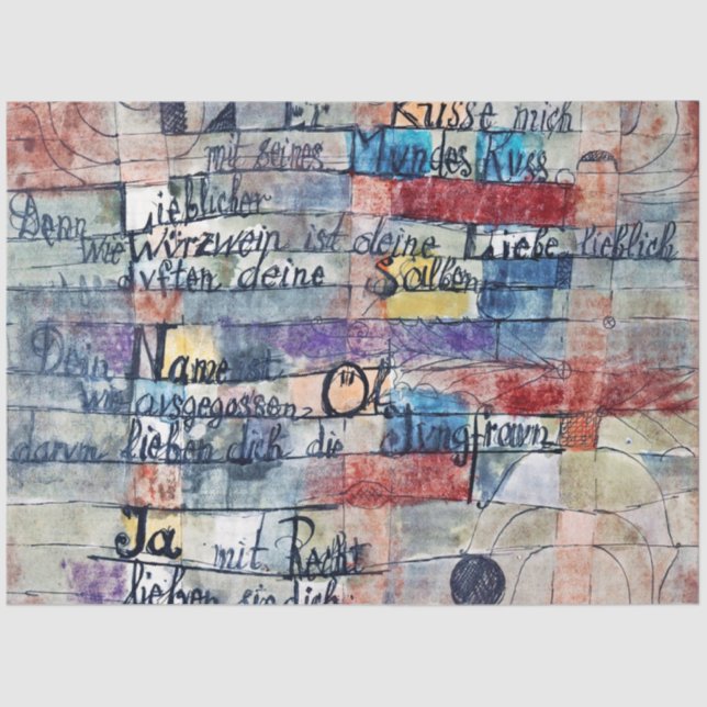 Papier Mousseline Du chant des chansons, Klee (Recto)