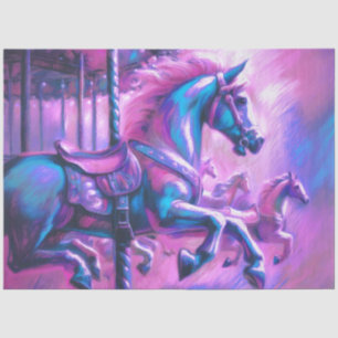 Papier Mousseline Dur Pastel Dessin Cool Tons Carrousel Cheval