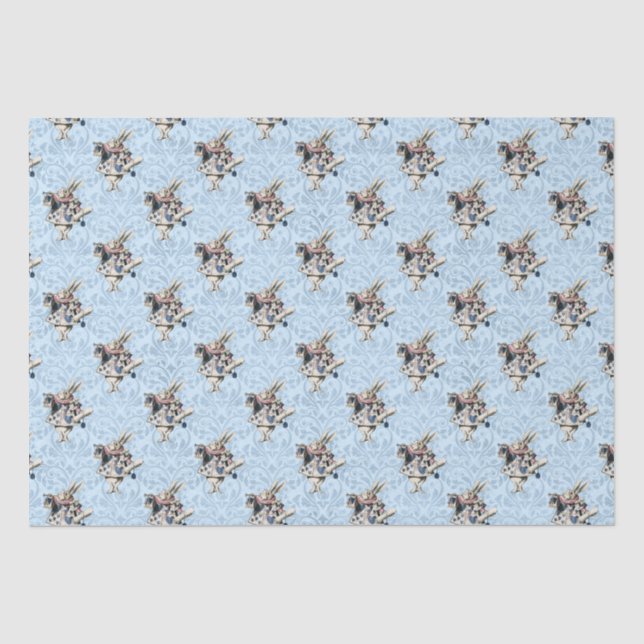 Papier Mousseline Dusty Blue & Pink Alice in Wonderland Baby shower (Recto)