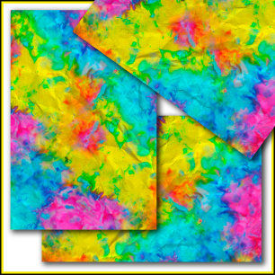 Papier Mousseline [Dye-Cravate atomique] V2 Couleurs psychédéliques 