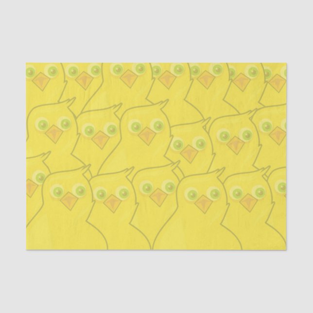Papier Mousseline Easter Chickens Bright Yellow Cartoon Pattern (Recto)