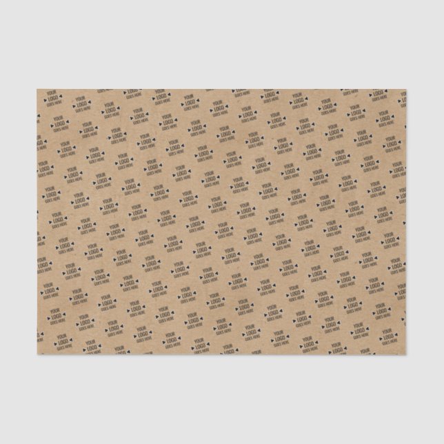 Papier Mousseline Easy Custom Logo Motif Faux Rustic Brown Kraft (Recto)