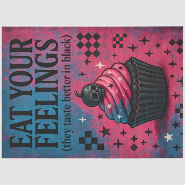 Papier Mousseline  Eat Your Feelings – Alt Cupcake Decoupage - 1 (Recto)