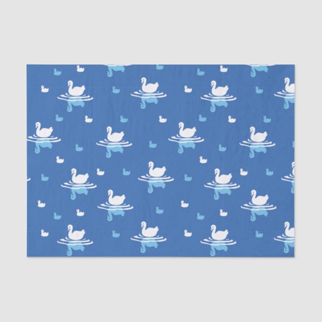 Papier Mousseline Eaux sereines - Conception Motif de Swan Lake (Recto)