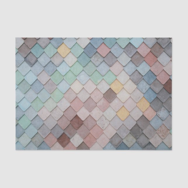 Papier Mousseline Écaille Arc-en-ciel (Recto)