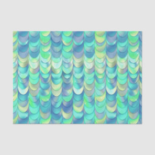 Papier Mousseline Écailles de Sirène Vert Iridescent Métallisé